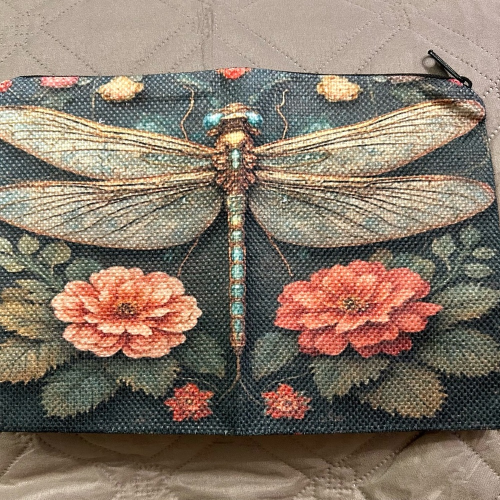 Vintage Dragonfly & Floral Design, Multi-purpose bag. Double sided Design. New